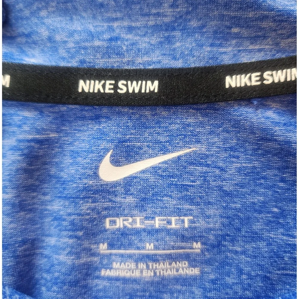Nike Men Medium Swim Hoodie Blue UPF 40+ Rash Guard  Dri-FIT Beach Surf